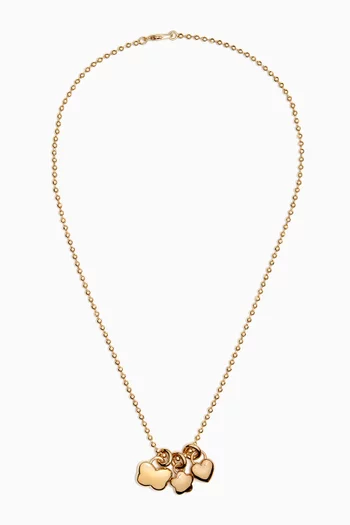 Multi Charm Pendant Necklace in 14kt Gold-plated Brass