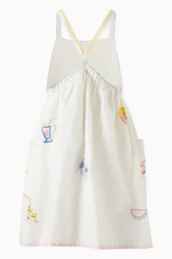 Summer Embroidered Dress in Linen & Cotton