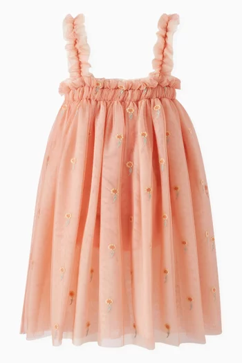 Floral Embroidered Dress in Tulle