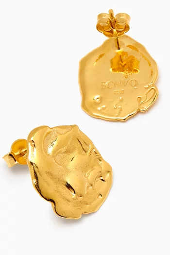 Dia Stud Earrings in 18kt Gold-plated Silver
