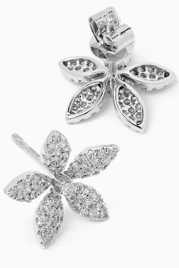 Flora Diamond Studs in 18kt White Gold