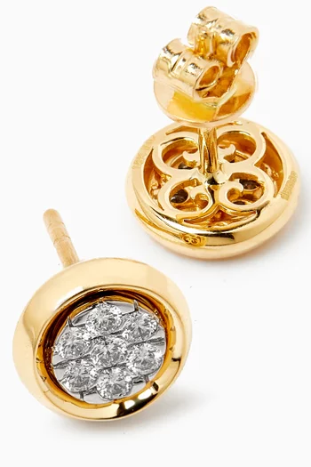Illusion Round Diamond Earrings in 18kt Gold