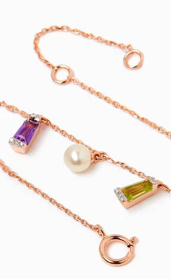 Kiku Sparkle Mixed Gemstone Bracelet in 18kt Gold