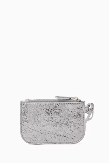 Le Cagole Coin Holder in Metallic Arena Lambskin