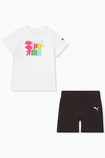 x Trolls T-shirt & Shorts Set in Cotton Jersey