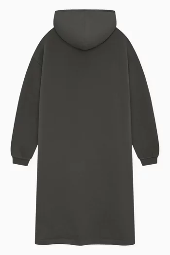 Logo Hooded Dress in Stretch-nylon & Cotton-fleece