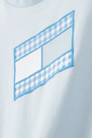 Gingham Flag T-Shirt in Cotton