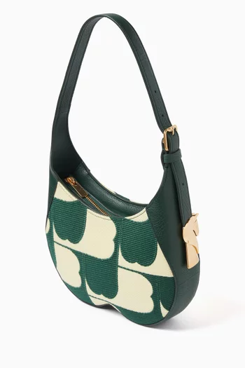 Small Chess Shoulder Bag in Canvas & Leather