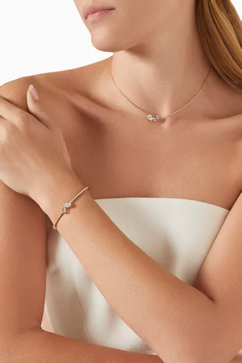 Mesmera Crystal Necklace & Bracelet Set in Rose Gold-plated Metal