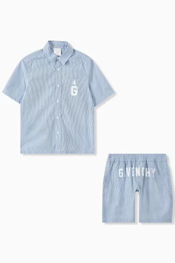 4G Striped Shirt & Shorts Set in Cotton