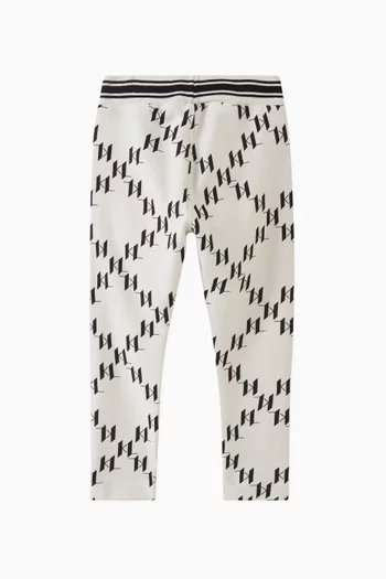 Monogram-print Slim-fit Pants in Cotton-twill