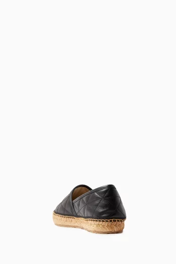 Logo Espadrilles in Quilted Leather