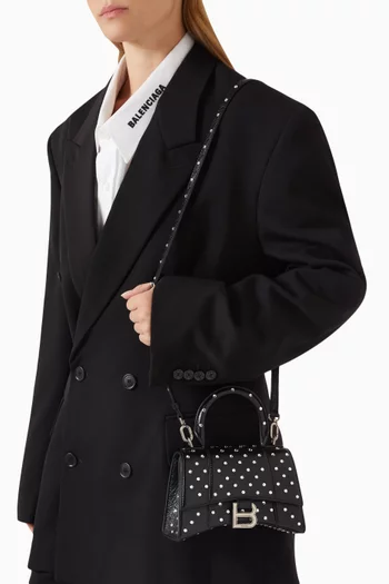 حقيبة اورجلاس مقاس XS بيد علوية وتصميم مرصع جلد ماعز أرينا