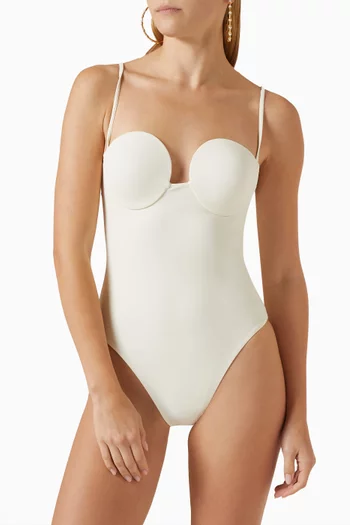 Retro Bustier One-piece Swimsuit