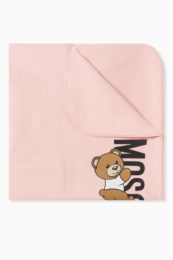 Teddy Bear Print Blanket in Cotton