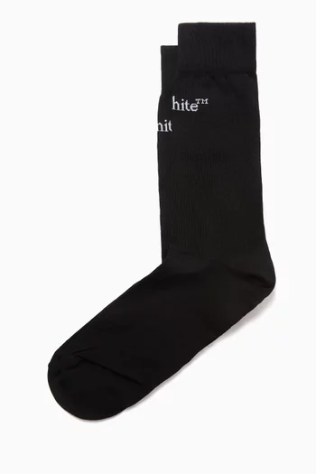 Short Bookish Formal Socks in Cotton-blend
