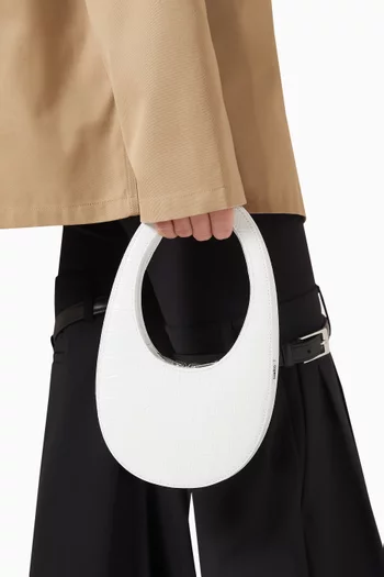 Mini Swipe Bag in Croc-embossed Leather