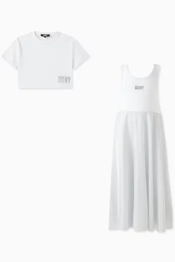 Layered T-shirt Dress in Cotton