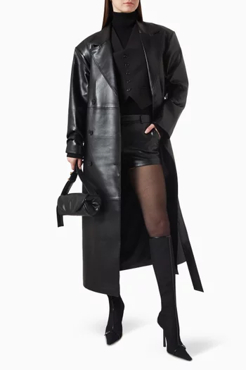 Tina Trench Coat in Faux Leather