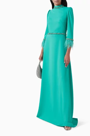 Sequin-embellished Dress in Crepe