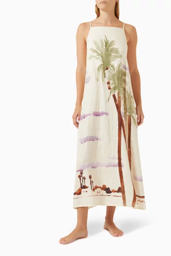 Mirage Square Night Dress in Linen