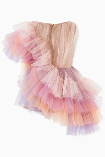 Ada Ruffle Mini Dress in Tulle