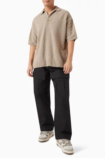 Textured Polo Shirt in Bouclé-knit