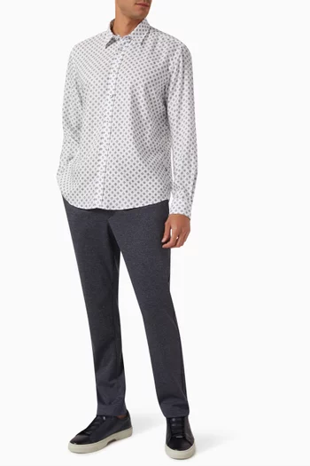 Printed Shirt in Lyocell Oxford