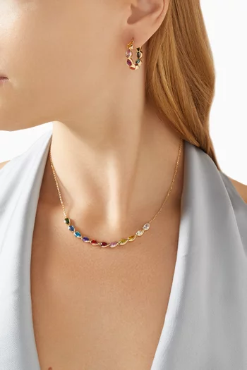 Rainbow Smile Pear-cut Necklace in 18kt Gold