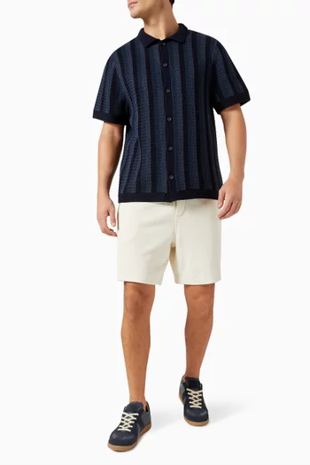 Crochet Stripe Shirt in Cotton