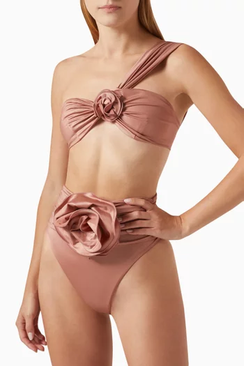 Floral One-shoulder Bikini Top
