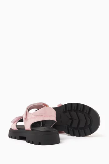 La Medusa Sandals in Croc-embossed Leather