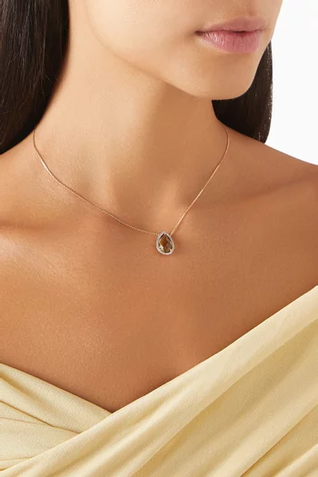 Alma Diamond & Quartz Necklace in 18kt Yellow Gold