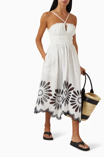 Beatrice Midi Dress in Linen-blend