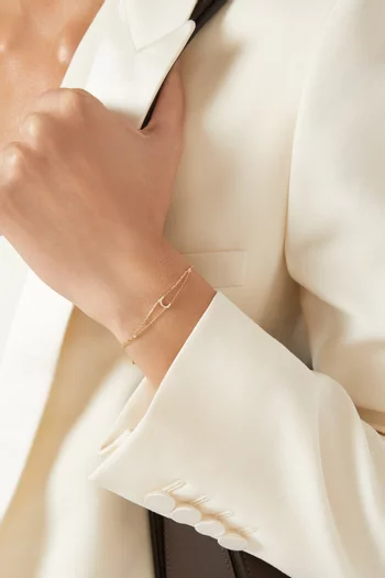 Arabic Letter 'Haa/H'  ح Diamond Bracelet in 18kt Gold