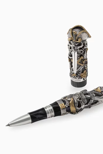 قلم حبر جاف مزين بقراصنة فضة إسترلينية بإصدار محدود