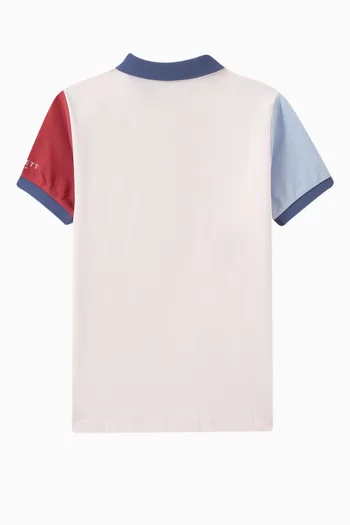 Colour Block Polo Shirt in Cotton
