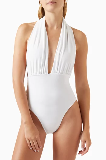 Mio Halter Low-back One-piece Swimsuit