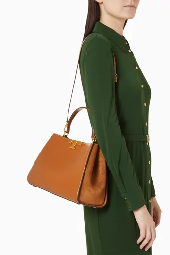 Eleanor Top-handle Satchel Bag in Smooth Leather