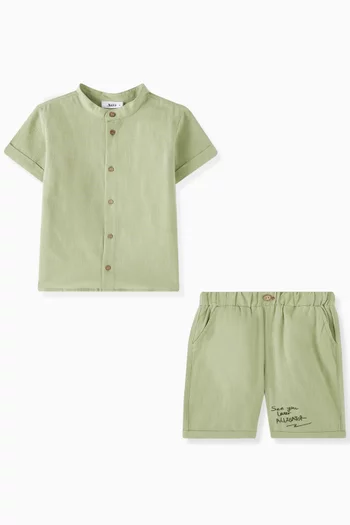 Shirt & Shorts Set in Linen
