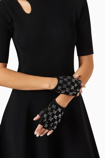 K/Monogram Embellished Gloves in Leather