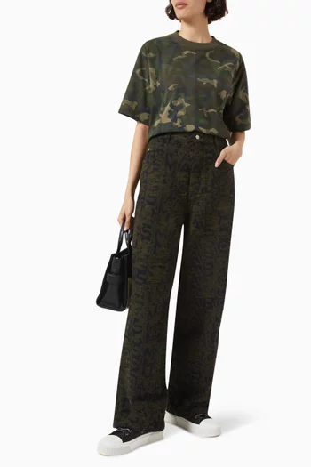 Camo Oversized T-shirt in Cotton