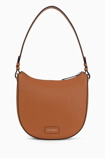 K/Circle Perforated Shoulder Bag in Leather