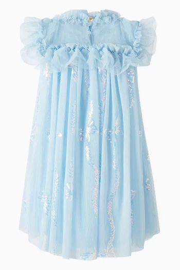 Floral-embellished Dress in Tulle
