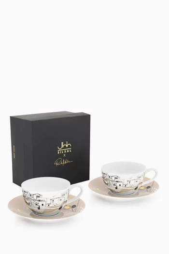 Naseem Teacups & Saucers in Porcelain, Set of 2