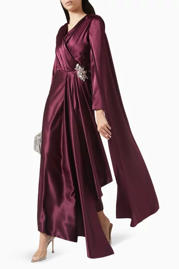 Nia Draped Dress in Velvet