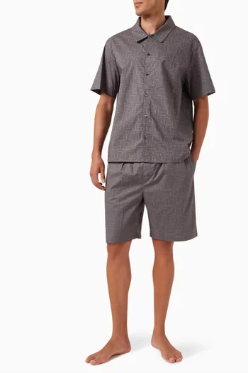 Pure Shirt & Shorts Pyjama Set in Cotton