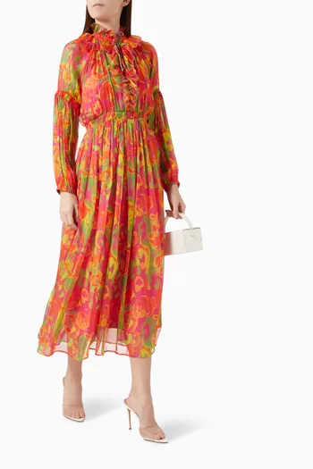 Floral-print Midi Dress