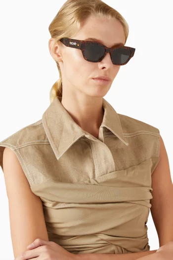 نظارة شمسية بتصميم فراشة بإطار أسيتات