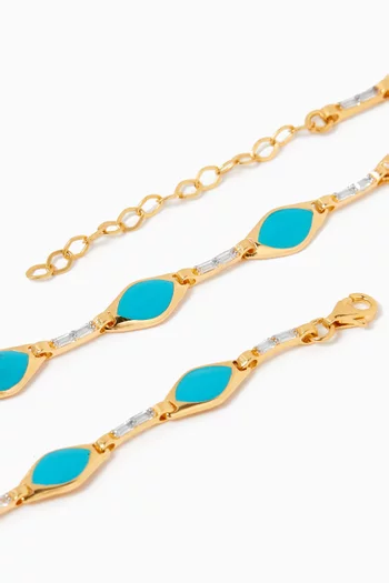 Choker Enamel Necklace in 24kt Gold-plated Sterling Silver
